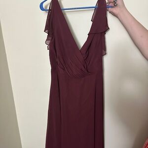 David’s Bridal maroon dress